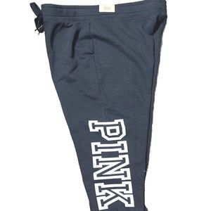 Victoria's Secret PINK Women's Skinny Joggers Block Logo Sweatpants, Black